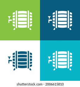 Barrel Flat four color minimal icon set