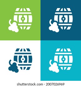 Barrel Flat four color minimal icon set