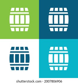 Barrel Flat four color minimal icon set