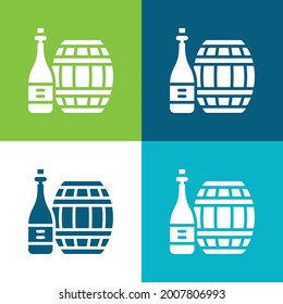 Barrel Flat four color minimal icon set