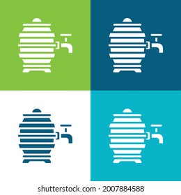 Barrel Flat four color minimal icon set