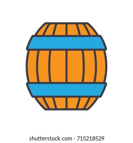 Barrel flat line illustration, concept vector isolated icon 