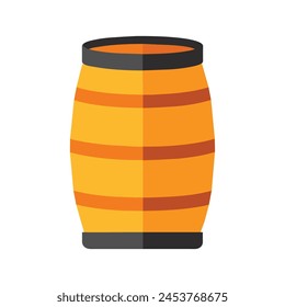 Barrel flat vector illustration on white background.