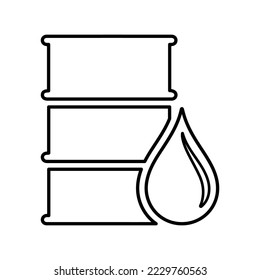 Barrel, fuel, gas, gasoline, oil, petrol, bottle, alcohol line icon. Outline vector.