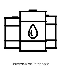 Barrel with fuels. Barrel with oil drop logo. Oil stocks. Gallon fuel. Gas station. Vector