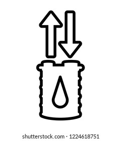 barrel of gasoline with arrows