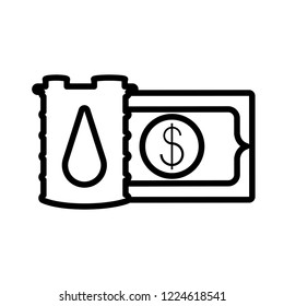 barrel of gasoline with bill dollar