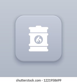Barrel with gasoline button, best vector on a gray background