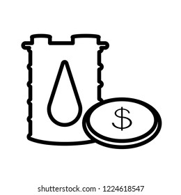 barrel of gasoline with coin