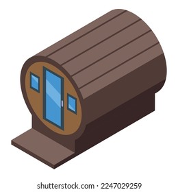 Eichhörnchen-Glamping-Icon isometrische Vektorgrafik. Reiseschwald. Abenteuer Sommer