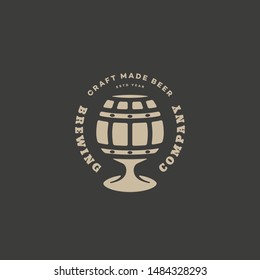 Barrel glass beer logo design template. Vector illustration.