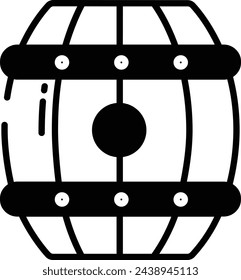 glifo de barril e ilustración vectorial de línea