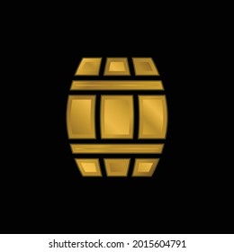 Barrel gold plated metalic icon or logo vector