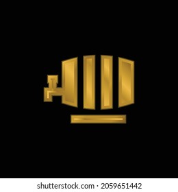 Barrel gold plated metalic icon or logo vector