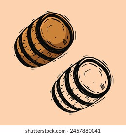 barrel hand draw vector design