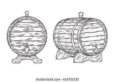 Barrel hand drawn vector EPS10 illustration.