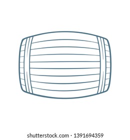 Barrel. Barrel hand drawn vector illustration. Wooden barrel side view. Part of set.