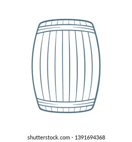 Barrel. Barrel hand drawn vector illustration. Wooden barrel side view. Part of set.