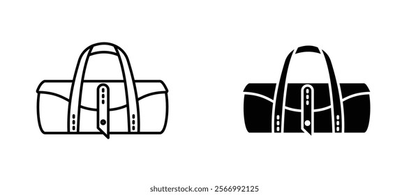 Barrel handbag icons in outline and fill. vector illustration for ui.