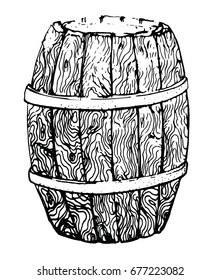barrel , handmade graphics , isolated on white background