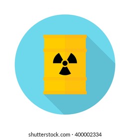 Barrel with hazardous chemicals. Ecology design concept with air, water and soil pollution. Flat icons isolated vector illustration.