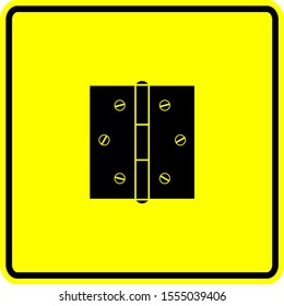 Barrel Hinge Vector Yellow Sign