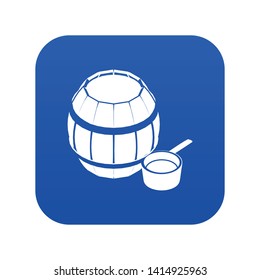 Barrel honey icon blue vector isolated on white background