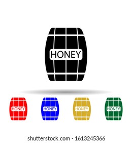 barrel with honey multi color style icon. Simple glyph, flat vector of beekeeping icons for ui and ux, website or mobile application