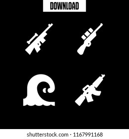 barrel icon. 4 barrel vector set. wave and rifle icons for web and design about barrel theme