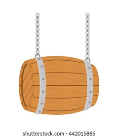 Barrel icon. Beer beverage. vector graphic