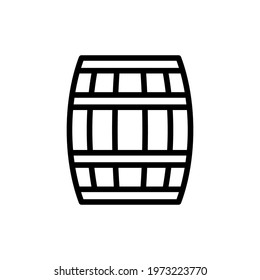 Barrel icon. Black contour linear silhouette. Side view. Vector simple flat graphic illustration. The isolated object on a white background. Isolate.