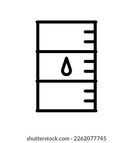 Barrel icon. Black contour linear silhouette. Front side view. Editable strokes. Vector simple flat graphic illustration. Isolated object on a white background. Isolate.