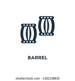 Barrel icon. Black filled vector illustration. Barrel symbol on white background. Can be used in web and mobile.