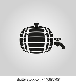 The Barrel icon. Cask and keg, beer symbol. UI. Web. Logo. Sign. Flat design. App. Stock vector