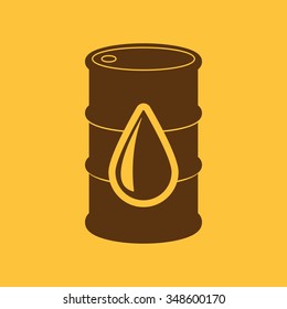 The barrel icon. Cask and oil, gasoline, petrol, benzine symbol. Flat Vector illustration