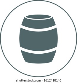 Barrel icon in circle. Vector illustration