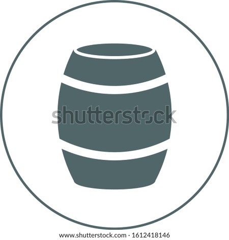 Barrel icon in circle. Vector illustration