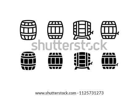 Barrel Icon Design Vector Symbol Set Wine Drink Rum