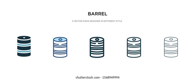 barrel icon in different style vector illustration. two colored and black barrel vector icons designed in filled, outline, line and stroke style can be used for web, mobile, ui