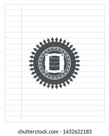 barrel icon draw with pencil effect. Vector Illustration. Detailed.
