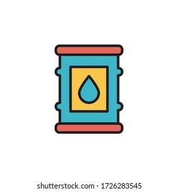 icono de barril relleno ilustración del vector de contorno. icono de ecología aislado en fondo blanco