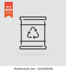 Barrel icon in flat style isolated on grey background. For your design, logo. Vector illustration.