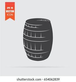 Barrel icon in flat style isolated on grey background. For your design, logo. Vector illustration.