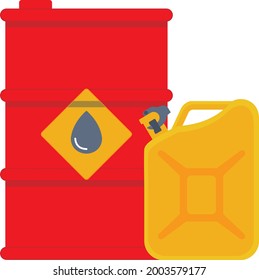 Icono de barril e icono del vector del cartucho de combustible de gasolina. La gasolina puede galón de depósito de combustible. Plantilla de logotipo. Combustible de galón.