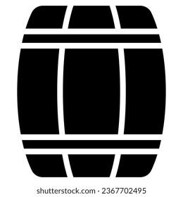 Icono de barril con estilo glifo. Adecuado para el diseño de sitios web, logotipo, aplicación, interfaz de usuario y ETC.