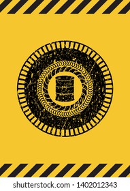 barrel icon grunge warning sign emblem. Vector Illustration. Detailed.