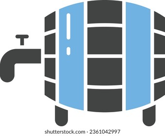 Icono de barril. Adecuado para aplicaciones móviles.