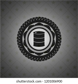 barrel icon inside black badge