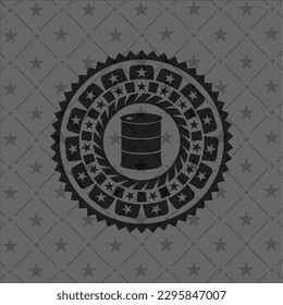 barrel icon inside black badge. 
