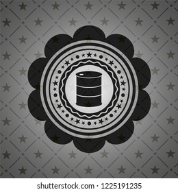 barrel icon inside black emblem